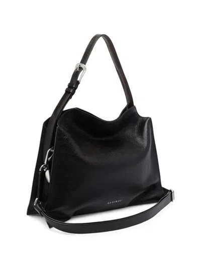 Orciani Trinity Soft Midi Shoulder Bag In Black