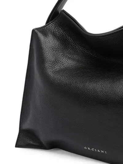 Orciani Trinity Soft Midi Shoulder Bag In Black