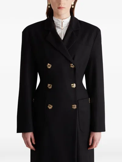 Violante Nessi 더블 브레스티드 코트 In Black