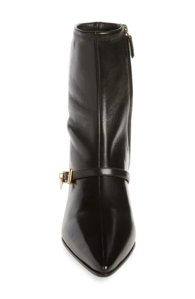 Prada Stretch Leather Ankle Boot In Brown