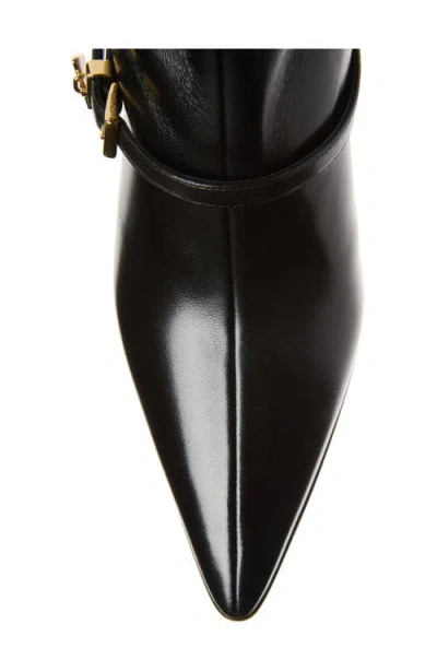 Prada Stretch Leather Ankle Boot In Brown