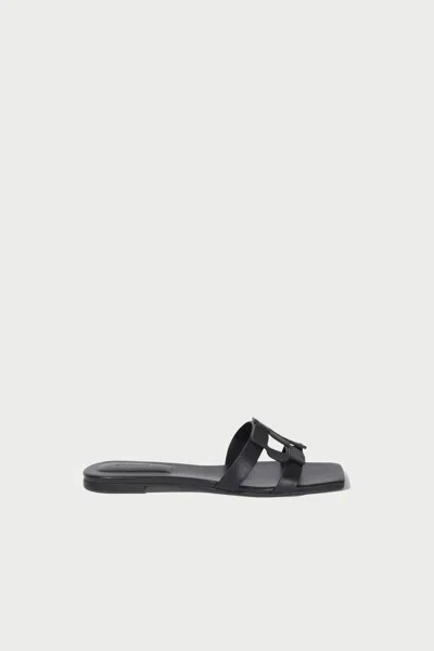 Simkhai Monogram Flat Slide In Midnight In Black