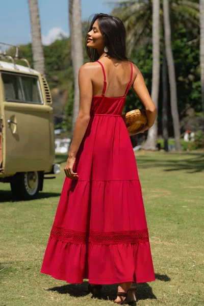 Cupshe Ruby Red Maxi Dress In Red