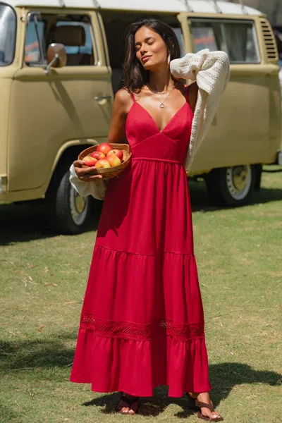 Cupshe Ruby Red Maxi Dress In Red
