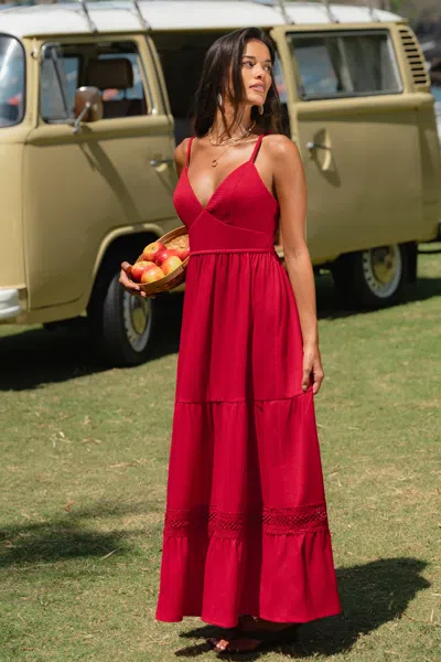 Cupshe Ruby Red Maxi Dress In Red