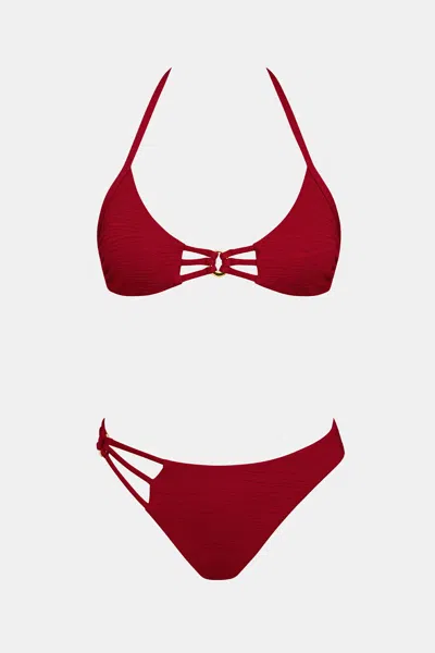 Cupshe Wild Apple Red Bikini Set In Animal Print