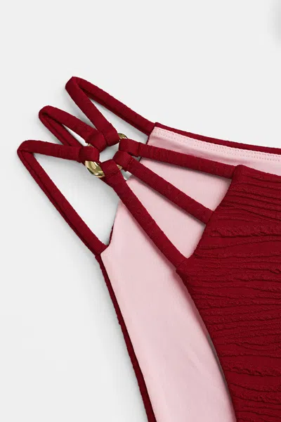 Cupshe Wild Apple Red Bikini Set In Animal Print