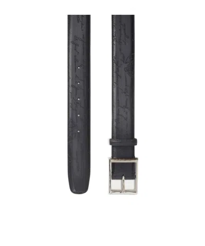 Berluti Classic Belt In Blue