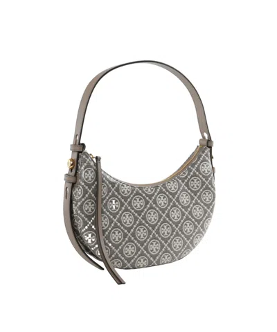 Tory Burch Letter-patterned Handbag In Gray