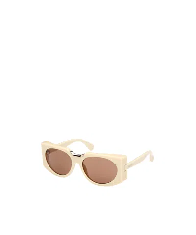 Max Mara Oval Frame Sunglasses In Brown