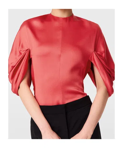 Stella Mccartney Draped-sleeve Blouse In Red