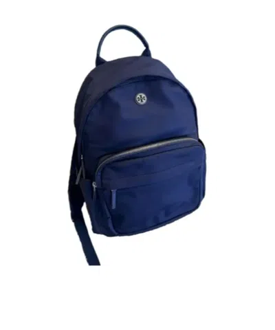 Tory Burch Ella Zipper Backpack In Navy Blue