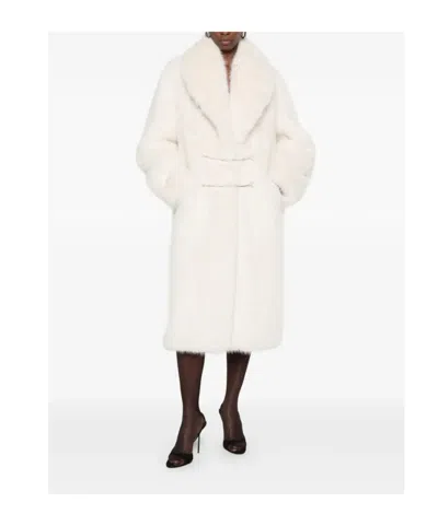 Dondup Long-sleeved Coat In White