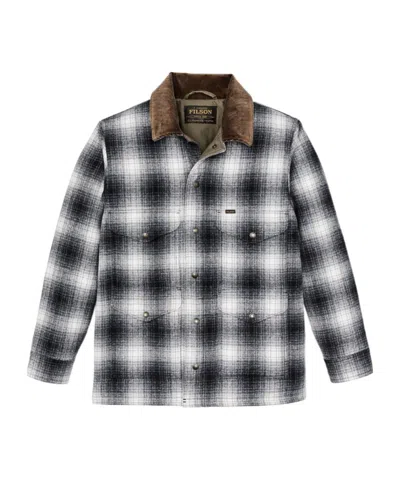 Filson Check-pattern Corduroy-collar Jacket In Gray