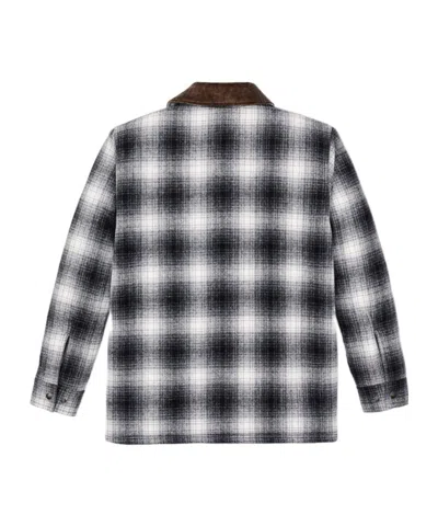 Filson Check-pattern Corduroy-collar Jacket In Gray