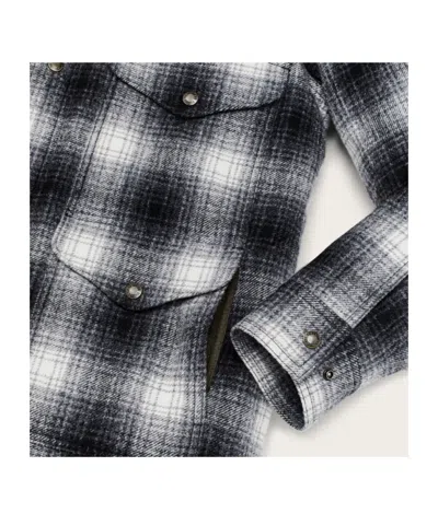 Filson Check-pattern Corduroy-collar Jacket In Gray