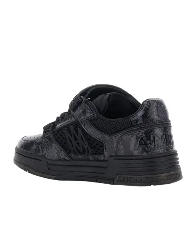 Amiri Skyline Sneaker In Leather And Mesh With Python Print In Black