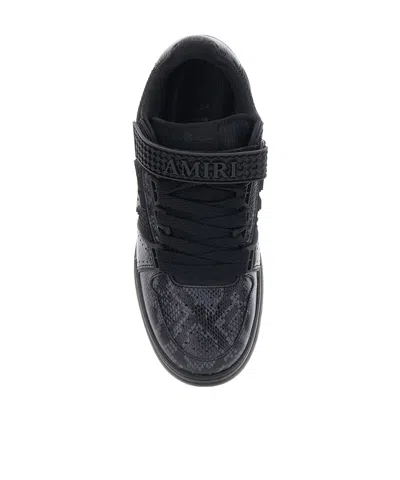 Amiri Skyline Sneaker In Leather And Mesh With Python Print In Black