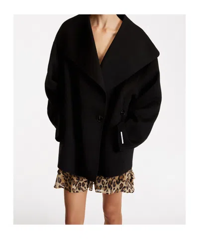 Marella Double-breasted Coat In Black