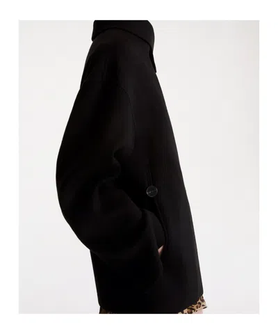 Marella Double-breasted Coat In Black