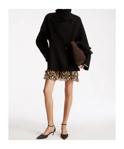 Marella Double-breasted Coat In Black