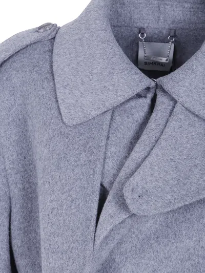 Simkhai Wool Belted Long Coat In Blue