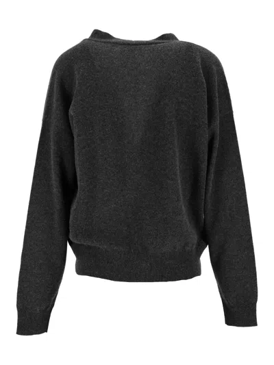 Peserico Button-front Long-sleeve Knit Top In Black