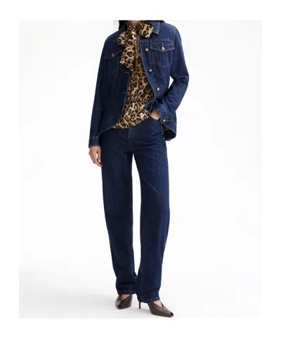 Marella Button-front Denim Jacket In Blue
