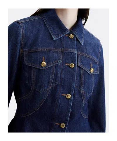 Marella Button-front Denim Jacket In Blue