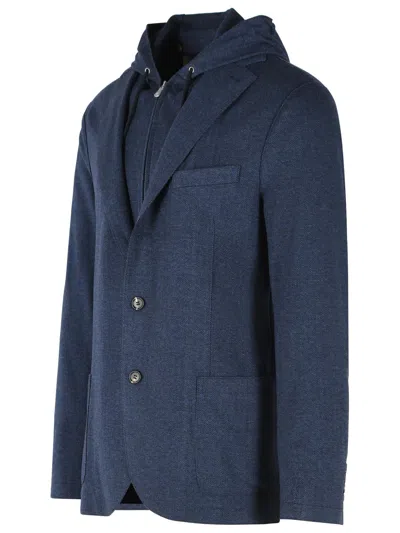 Eleventy Blue Polyester-blend Single-breasted Blazer In Blue