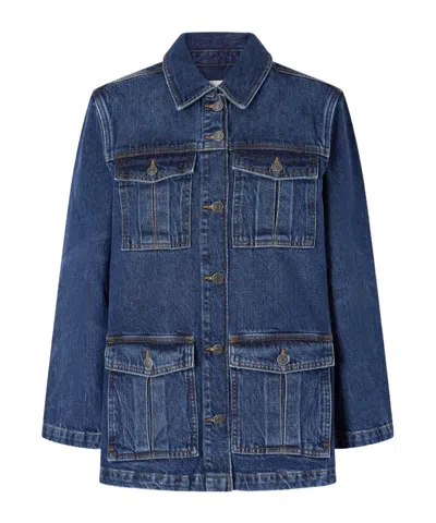 Frame Multipocket Denim Jacket In Blue