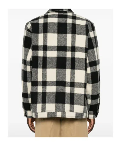 Filson Check-pattern Button-up Jacket In Black