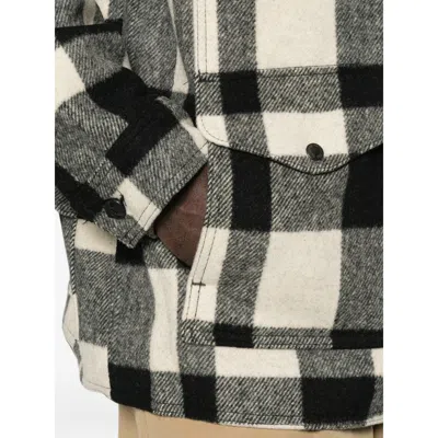 Filson Check-pattern Button-up Jacket In Black