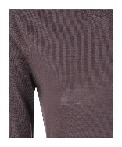 D Exterior D. Exterior Sweater Basic Merino Round Neck In Brown