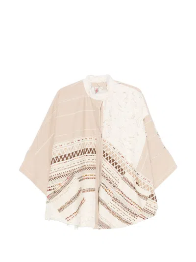 Bye Geometric-pattern Jacket In Beige
