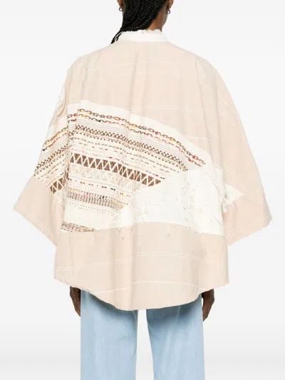Bye Geometric-pattern Jacket In Beige