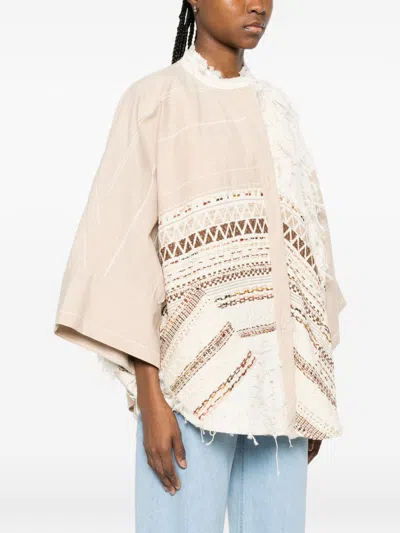 Bye Geometric-pattern Jacket In Beige