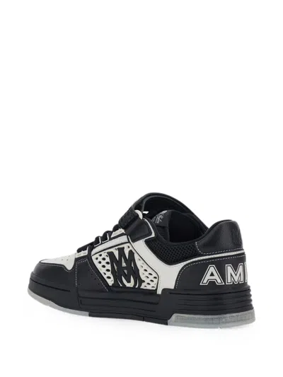 Amiri Perforated Leather Sneaker With Hook-and-loop Closure In Black