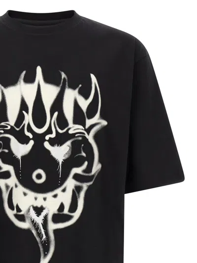 Y-3 Cotton Crew Neck Graphic Print T-shirt In Black
