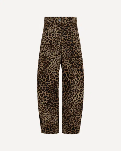 Ella Leopard-print Barrel Trousers In Multi
