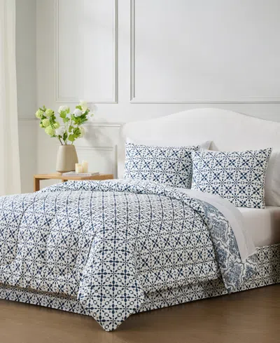 Macy's Aurin Medallion 8-piece Comforter Sets In Blue