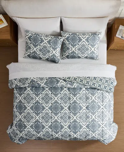 Macy's Aurin Medallion 8-piece Comforter Sets In Blue