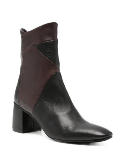 Kudetà Patchwork Leather Ankle Boots In Black