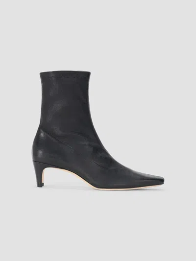 Staud Wally Leather Ankle Boots In White