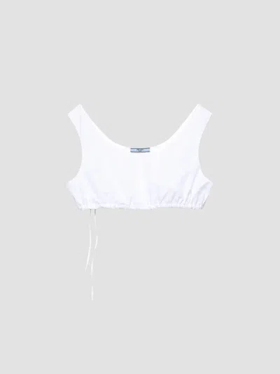 Prada Poplin Top In White