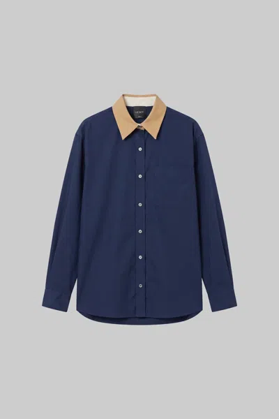 Leset Pre-order: Yoshi Contrast Classic Button Down In Blue