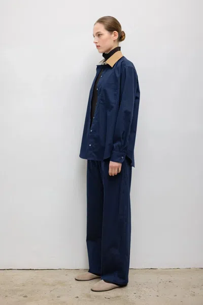 Leset Pre-order: Yoshi Contrast Classic Button Down In Blue