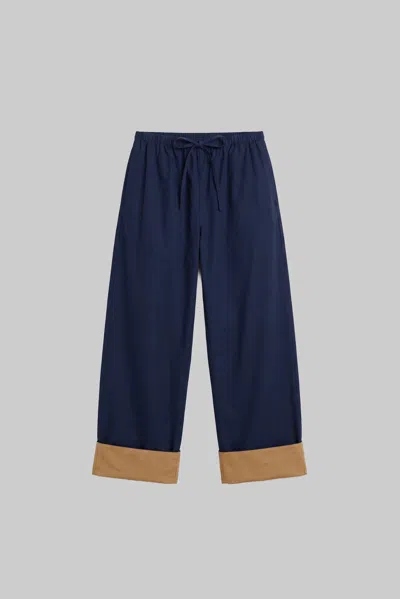 Leset Pre-order: Yoshi Contrast Drawstring Pant In Blue