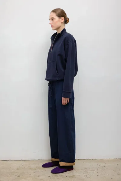 Leset Pre-order: Yoshi Contrast Drawstring Pant In Blue