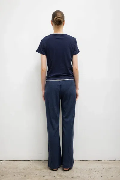 Leset Pointelle Boxer Pant In Blue